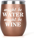 Wine Tumbler with Lid 12oz Birthday Gifts for Women Graduation Gifts for Coworker Mom Dad Friends Brother Sister Uncle Aunt Rose Gold Novelty Gift for Birthday Valentines Easter Basket Stuffers
