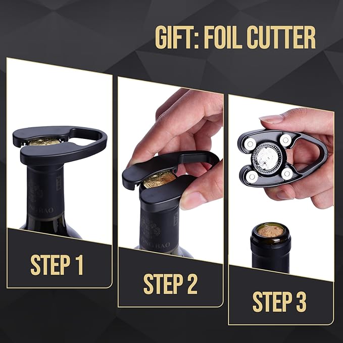 Wine Opener, Zinc Alloy Premium Wing Corkscrew Wine Bottle Opener with Multifunctional Bottles Opener, Upgrade