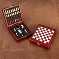 Wine Opener Gift Set with Chess Board, 5 in 1 Elegant Wine Accessories Kit with Waiter's Corkscrew, Pourer, Stopper & Foil Cutter, Unique Gifts for Wine Lovers & Hosts