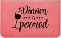 Leatherette 2-Piece Wine Tool Set - Dinner is Poured (Pink w/Black)
