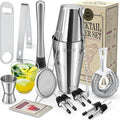 Cocktail Shaker Set, 16 Piece Bartender Kit, Cocktail Shaker, Stainless Steel Bar Set Accessories, Coktail Set, Boston Shaker, Drink Mixer Shaker, Bartending Bar Tools with Muddler Spoon Jigger