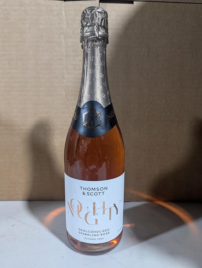 Thomson & Scott Noughty Non-Alcoholic Sparkling Wine Sampler, Rosé Style, Chardonnay Style & Red Blend, Organic Alcohol-Free Drinks, 750ml Bottles, 3 Pack