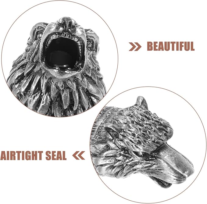 MAGICLULU Wine Aerator Pourer Wolf Head Spout Bottle Pourers Stainless Steel Animal Bar Liquors Bottle Pourer Animal Decorative Liquors Stopper for Red Wines Whiskey Silver