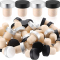 Yookeer T-shaped Stopper Cork Wine Bottle Stoppers Reusable Wine Sealing Plug for Beer Bottles DIY Craft(Black, Silver,36 Pieces)