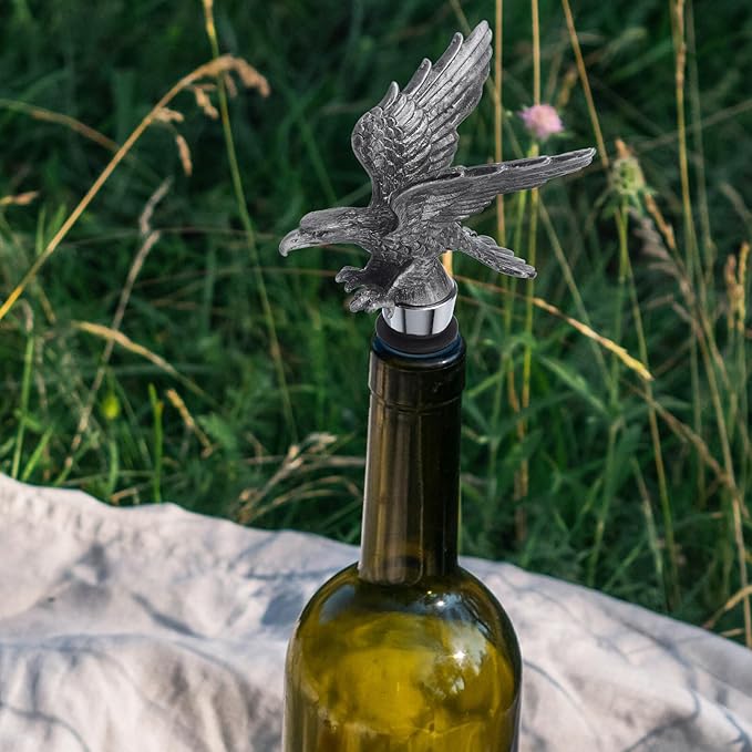 OSALADI Zinc Alloy Eagle Wine Bottle Stopper Reusable Decorative Plug for Wine Preservation Easy to Use High Sealing Performance