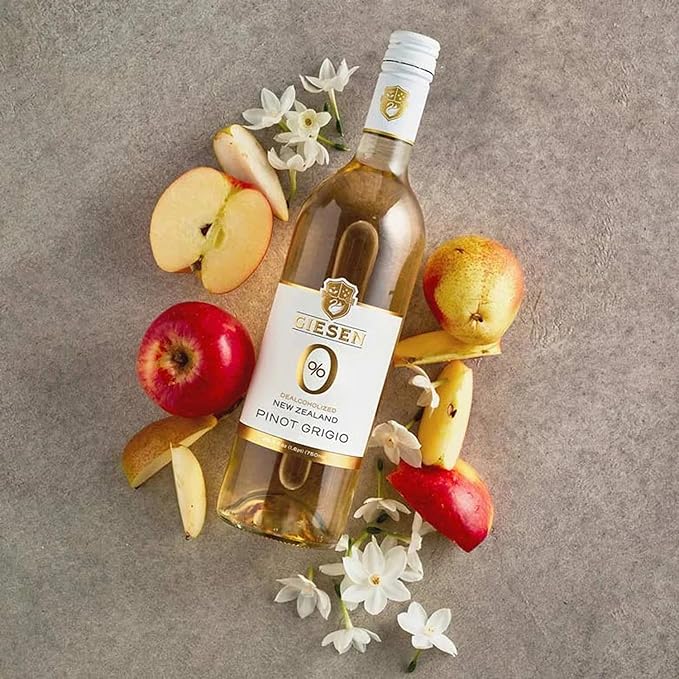 Giesen Non-Alcoholic Premium Pinot Grigio - Premium Dealcoholized White Wine Pinot Gris from New Zealand | 12 PACK