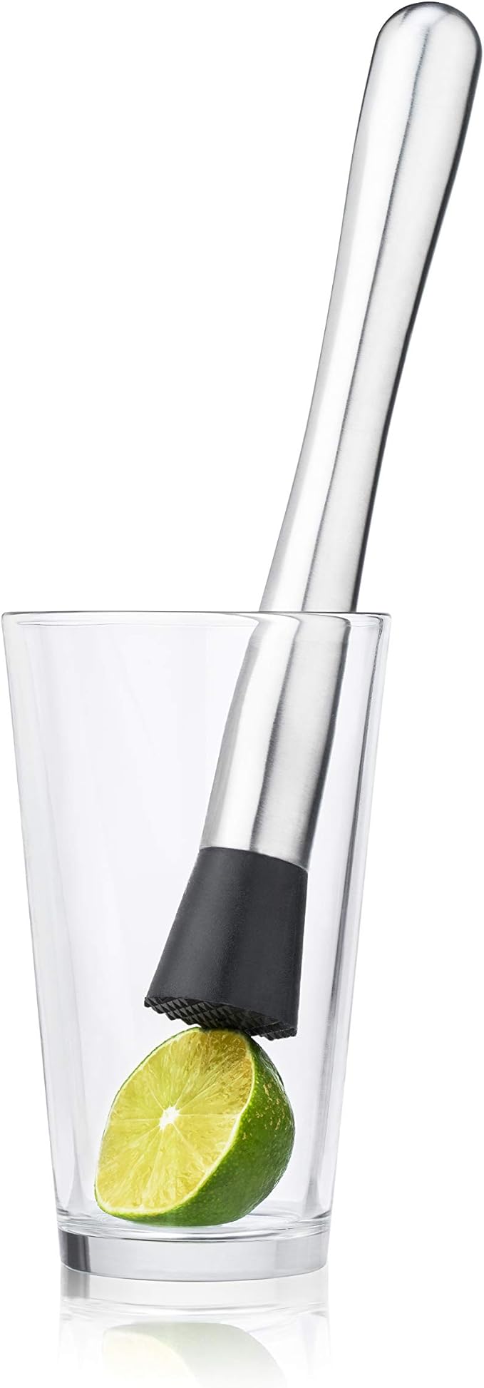 True Bar Muddler for Cocktails - Cocktail Muddler Stainless Steel with Textured Plastic Base - Dishwasher Safe, 10 Inches Set of 1