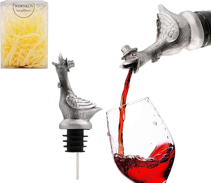 Animal Wine Aerator & Liquor Pourer for Bar,Home and Party Wine Pourer Aerator Festival Gift (Duck Silver Gray)