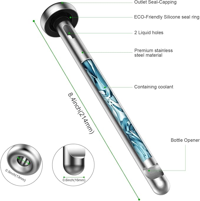 Fronnor Gifts for Men Beer Chiller Sticks for Bottles Cool Unique Gift for any Beer Lover Stainless Steel Beverage Cooler,Christmas,Thanksgiving,Fathers' Day,Valentine's Day Gifts