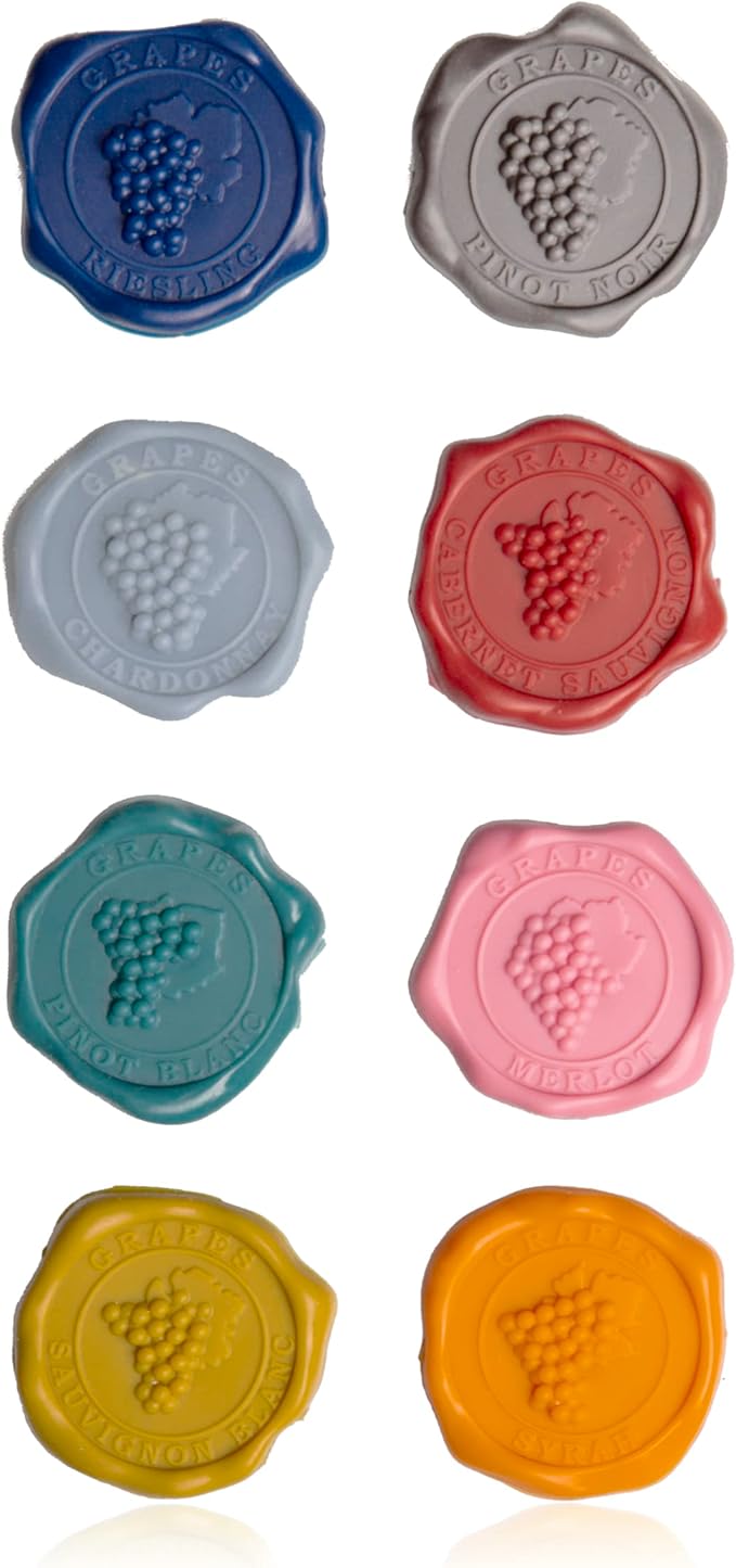 Vacu Vin Classic Grape Glass Markers - Set of 8