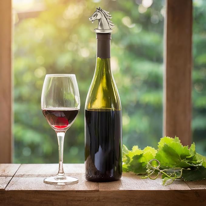 Stainless Steel Horse Wine Aerator Pourer - Deluxe Decanter Spout for Robust Red and White Wine - Pour Amore Bottle Pourer/Stopper & Air Diffuser by Chris's Stuff