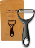 A Bar Above Gold Citrus Peeler, Stainless Steel Fruit Peeler for Garnishes, Cocktail Twists, Comfortable Grip Peeling Tool for Oranges, Lemons, Limes, Bartender Accessory, Kitchen Essentials, Silver