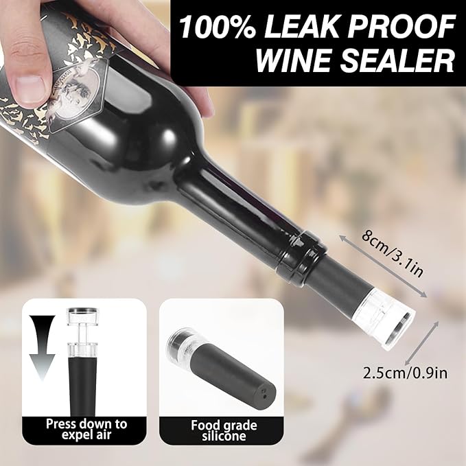 Electric Wine Aerator Pourer Spout - Automatic Wine Pourer with One Touch Button Control - Rechargeable Wine Decanter, Wine Accessories Gifts for Wine Lovers