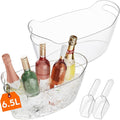 Lifewit 6.5L Ice Bucket for Parties 2 Packs, Portable Drink Bucket for Cocktail Bar, Plastic Champagne Cooler for Beverage/Wine/Beer, Mimosa Bar Supplies Chiller Tub with Scoop 38 x18x20 cm/15x7x8"
