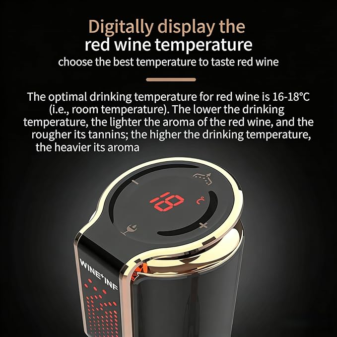 Wine Aerator, Preserver & Dispenser,4-in-1 Electric Wine Aerator with LED Display,Long Lasting Freshness,A Luxurious Gift for Wine Lovers and Women