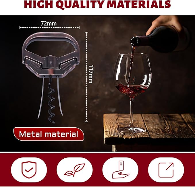 3 in 1 Ah So Two Prong Wine Opener & Cork Remover,It Can Remove The Older and Fragile Wine Corks so Easy for Connoisseurs to Uncork (classic-4H)