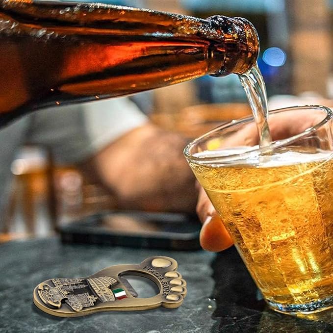 Footprint Bottle Openers,Metal Refrigerator Sticker Opener Italian Bigfoot Tourist Souvenirs Retro Crafts Creative Beer