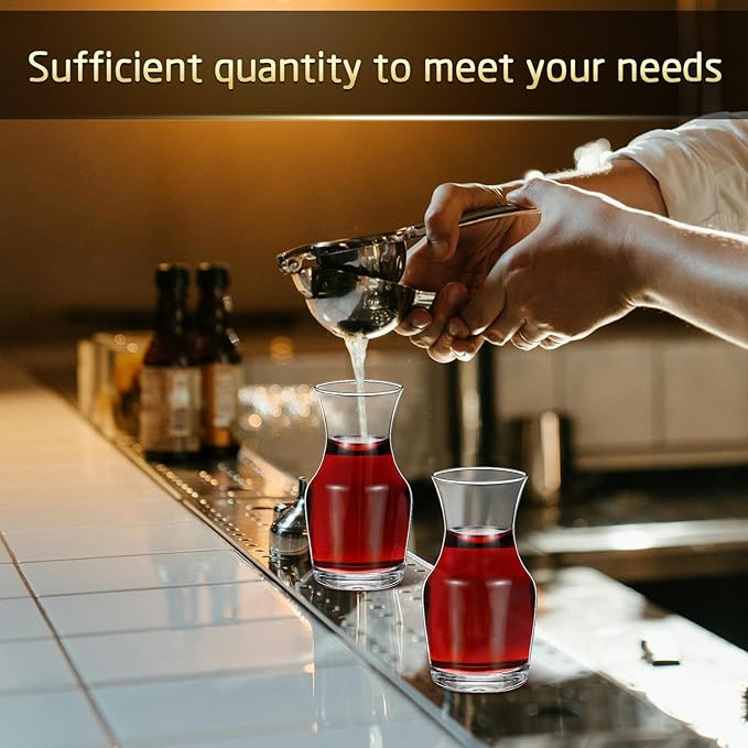 Remagr 3 Pack Single Serving Wine Carafe Glass Small Mini Carafe Individual Wine Refill Decanter for Dinner Parties Tastings Bars Restaurants (6.5 oz)