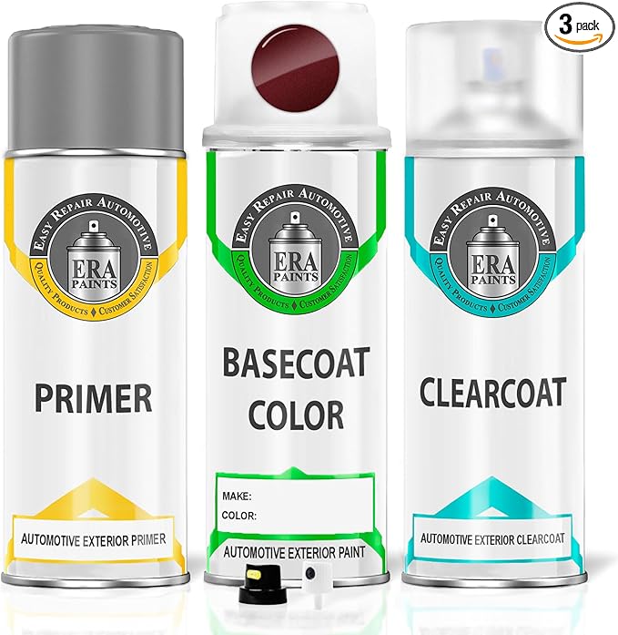 ERA Paints S3W/S5W - Ruby Wine Metallic for KIA Exact Match Automotive Touch Up Paint Spray - Premium Kit