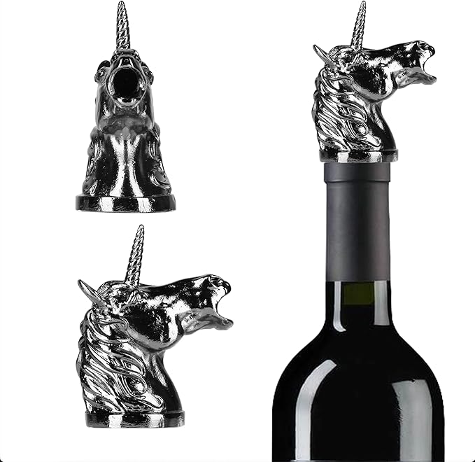 Pour People's Market Unicorn Wine Aerator - Decanter Pour Spout - Wine Accessories - Red Wine - Liquor - Great for Halloween and Wine Parties - Unique Goth or Christmas Gift for Wine Lovers