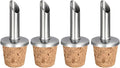 uxcell Stainless Steel Bottle Pourers, 4Pcs Olive Oil Spout Cork Design Wine Bottle Stoppers, Wine Pourers Liquor Pour Spouts for Pours Liquid, Wine, Vinegar, Most Liquor Bottles