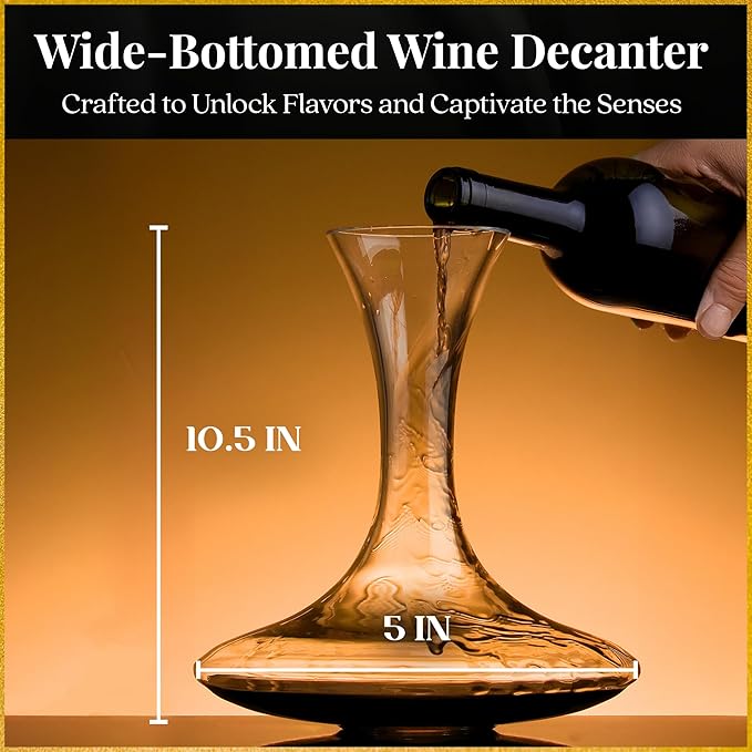 Ravenscroft Crystal Large Wine Decanter, Crafted in Europe, Handblown, 66 FL Oz, Clear Ground Glass Stopper, 100% Lead-Free Crystal, Gift-Boxed, Elegant Design