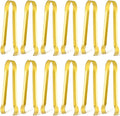 Gejoy 12 Pieces Small Serving Tongs 6.3" Mini Gold Ice Stainless Steel Appetizers Tongs for Tea Party Coffee Bar Kitchen