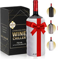 Premium Wine Chiller - 750ml Stainless Steel Wine Bottle Cooler, Vacuum Insulated & Double-Walled - Keeps Wine Cold for 6+ Hours - Champagne Chiller Sleeve for Most Bottles - White
