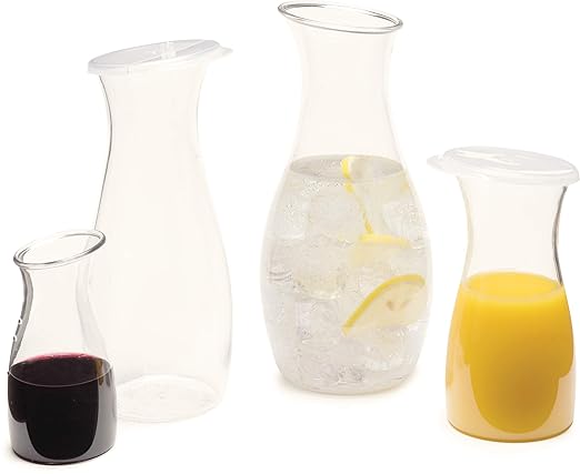 Carlisle FoodService Products 7090107 Cascata Carafe Juice Jar Beverage Decanter Only, Plastic, 0.50 L, Clear