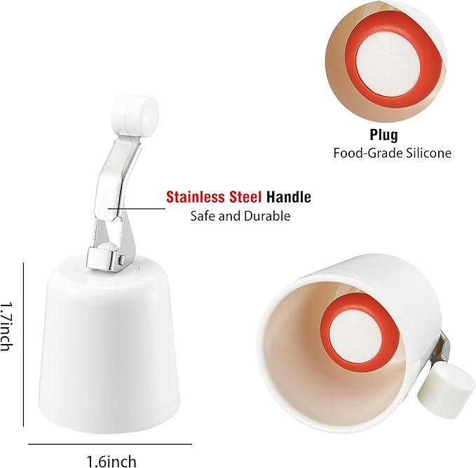 Wine Stopper 2Pack–Airtight Seal Keeps Wine Fresh for Up to 10 Days, Reusable Leakproof Bottle Stoppers for Red/White/Rosé Standard Bottles, Ideal Wine Saver Gift Set for Home, Bar&Party, White