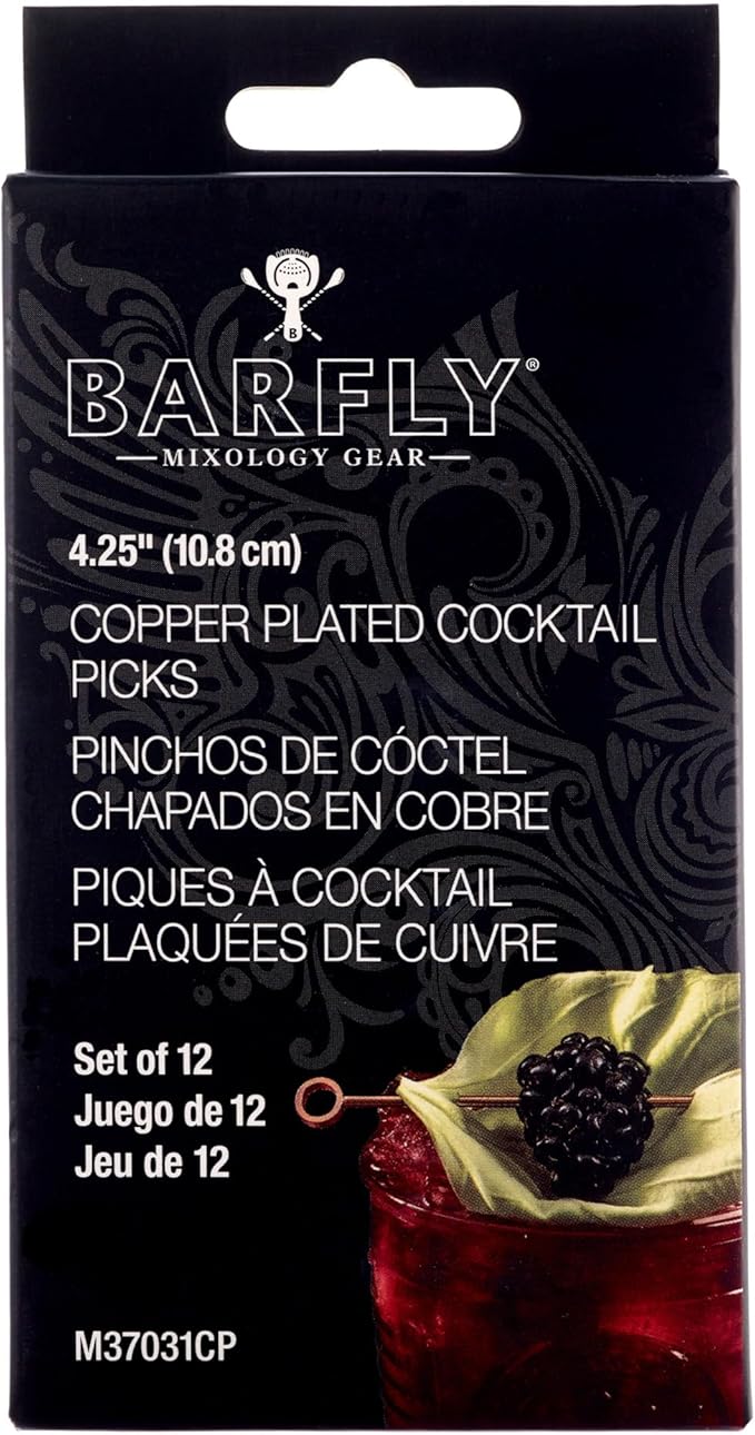Barfly M37031CP Cocktail Pick, Circle Top, 4.25" inch Copper (pack of 12)