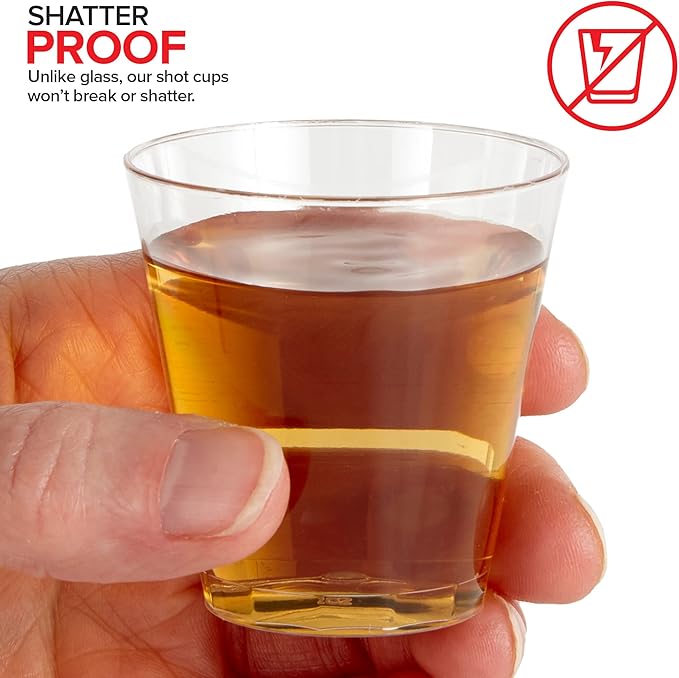 Stock Your Home 1.5 oz Shot Glasses (2000 Pack) - Clear Plastic Disposable Shot Cups for Jello Shots - Sample Cups for Food and Wine Tasting - Mini Party Cups for Condiments, Dipping Sauce, Holidays