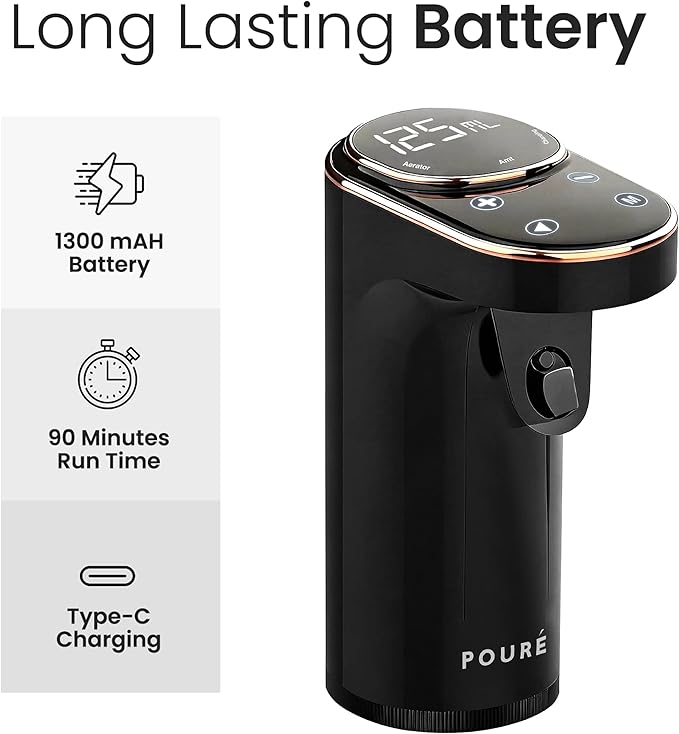 5-in-1 Electric Liquor Dispenser with Wine Aerator - Smart Drink Dispenser Whiskey Pump - Alcohol Output 1-999mL - Mothers Day Gift Essential - LED Touch Screen - Birthday Gift Men Women