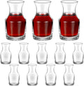 Remagr 12 Pack Single Serving Wine Carafe Glass Small Mini Carafe Individual Wine Refill Decanter for Dinner Parties Tastings Bars Restaurants (7.7 oz)