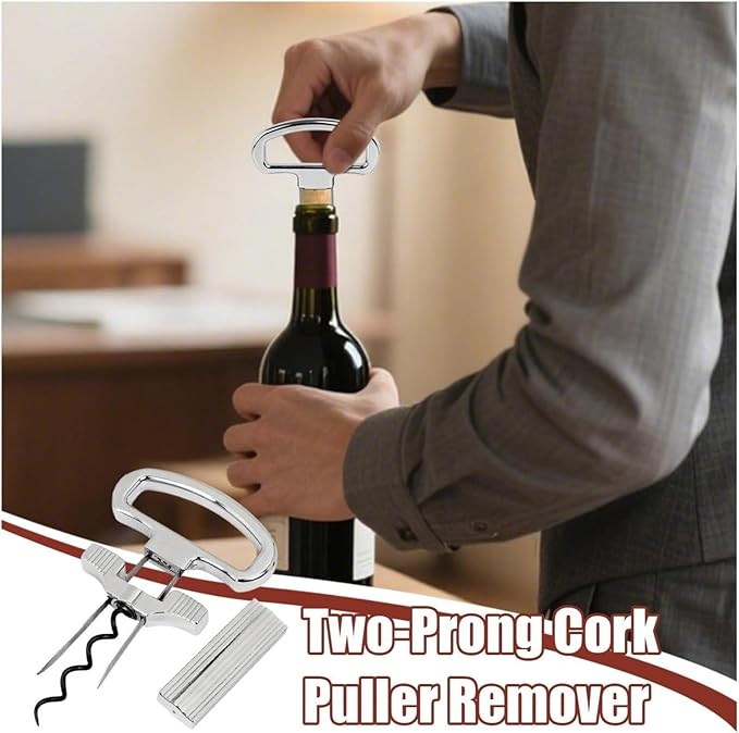 Durand wine opener, ah so wine opener, NEW Wine Corkscrew Two-Prong Particular Older(Bright Silver)