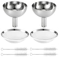 2 Set Wine Aerator Funnel with Mesh Filter & Brushes, Stainless Steel Wand Wine Purifier, Sediment Strainer and Pourer for Aerating Decanter, Christmas Gift for Drinking Enthusiasts
