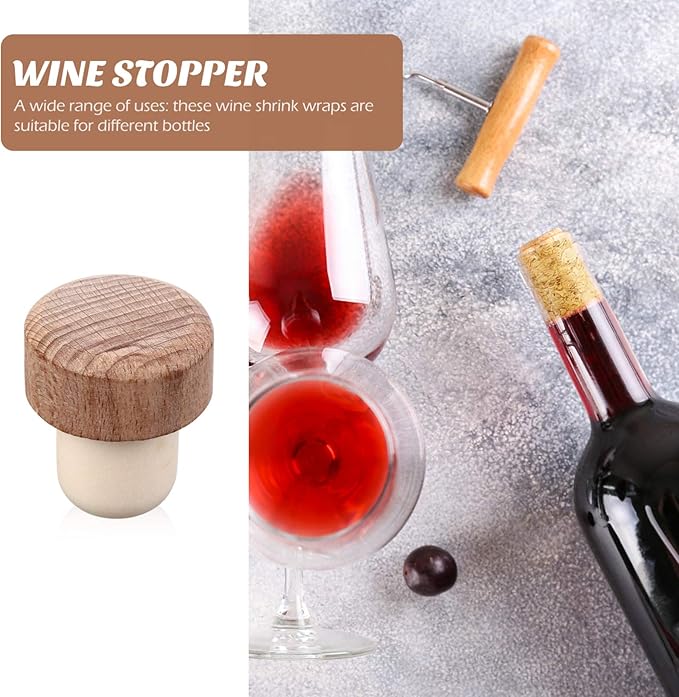 Wooden Wine Bottle Stopper 6Pcs T-shaped Stopper Cork Wine Stopper Bottle Stoppers Reusable Wine Bottle Stopper Wine Sealing Plug Bottle Cap for Wine Beer Bottles DIY Craft