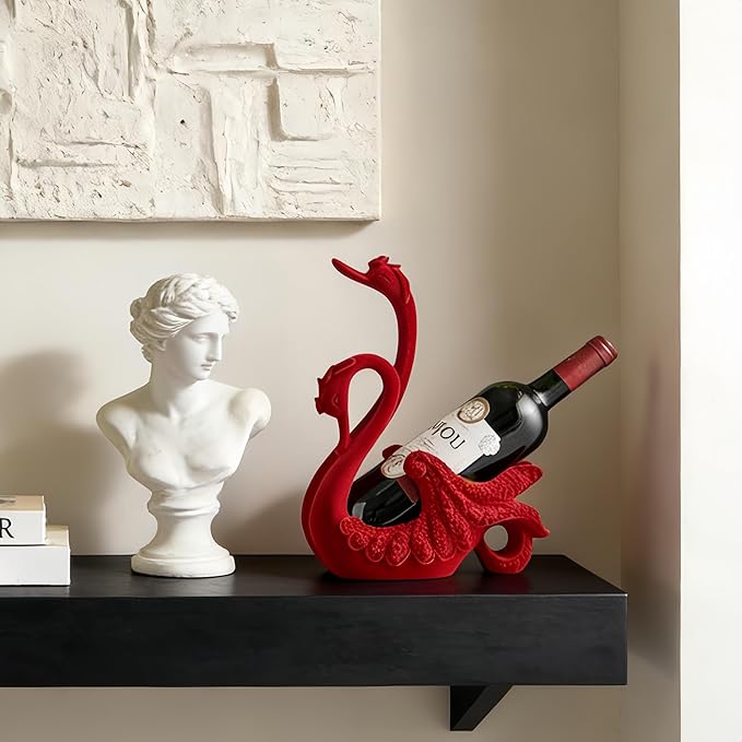 XINXUAN Swan Couple Wine Bottle Holder Countertop, Gifts for Women, Wine Lovers, Decor for Kitchen, Wine Gifts for Women, Ornament Display Stand