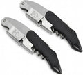 2-piece server corkscrew - a professional wine opener designed specifically for servers and bartenders, featuring a heavy-duty double-hinge design | made of durable stainless steel（ black）