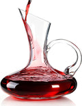FrutPunch Wine Decanter, Large Elegant Wine Decanter with Handle, 100% Lead-Free Crystal Glass, 750 ML/25OZ, Accessory Gift for Wine Lovers, Wine Gift