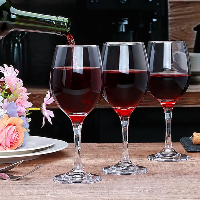 Wine Glasses Set of 12, 11 oz Clear Wine Glass Set, Red/White Wine Glasses with Pretty Gift Box for Birthday,Christmas,Party,Restaurant,Home Bar and Decorations