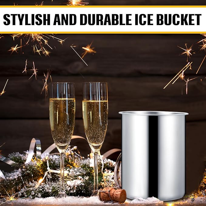 Domensi 6 Pcs Wine Chiller Bucket 750 ML Champagne Bucket Stainless Steel Wine Chillers for Bottles Keeps Cold for Hours Cooler Insulated Champagne Beer Ice Bucket