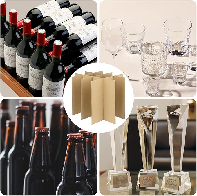 Golden State Art, 4 Sets Glass Divider for Wine Glassware, Protect Plate Bottle Ceramic Packing, Fit for 16x12x12 Inch Box (Excluding Box)