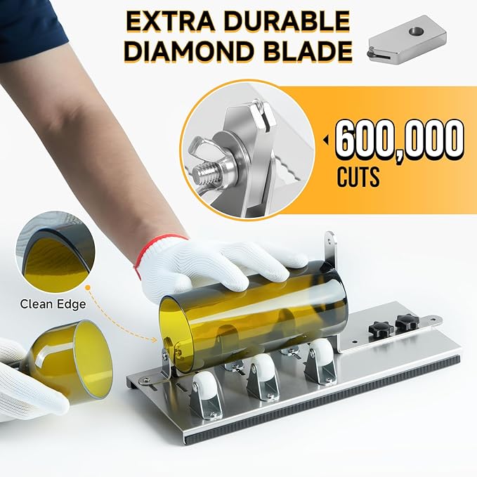 Glass Bottle Cutter, Upgrade Bottle Cutter & Glass Cutter Kit for Bottles, Wine Glass Bottle Cutter Tool to Cut Bottles Wine Beer Liquor Whiskey Champagne (Only for Round Bottles)