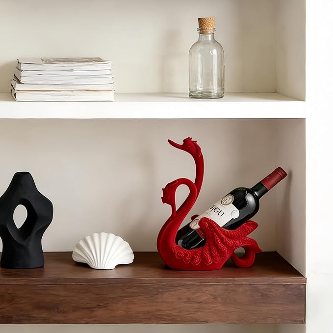 XINXUAN Swan Couple Wine Bottle Holder Countertop, Gifts for Women, Wine Lovers, Decor for Kitchen, Wine Gifts for Women, Ornament Display Stand