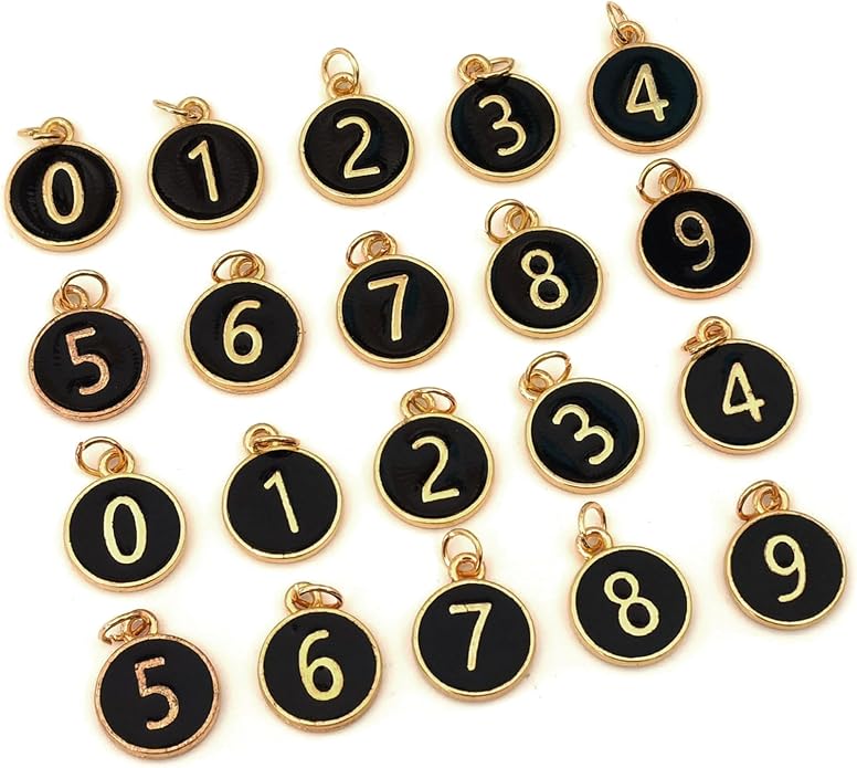 Number Wine Glass Charms - 2 Set of 20pcs Round 0-9 Figures Number Wine Charms for Stem Glasses - Tasting Party Supplies Drink Markers Cup Glass Charm Rings