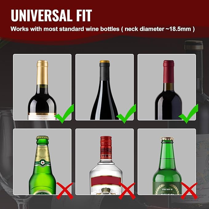 2 Pack Wine Vacuum Saver Sealer with Real-Time Pressure Gauge, Reusable Bottle Stoppers for Red & White Wine Preservation - Airtight Seal, Keep Fresh 5X Longer (Includes Hand Pump)