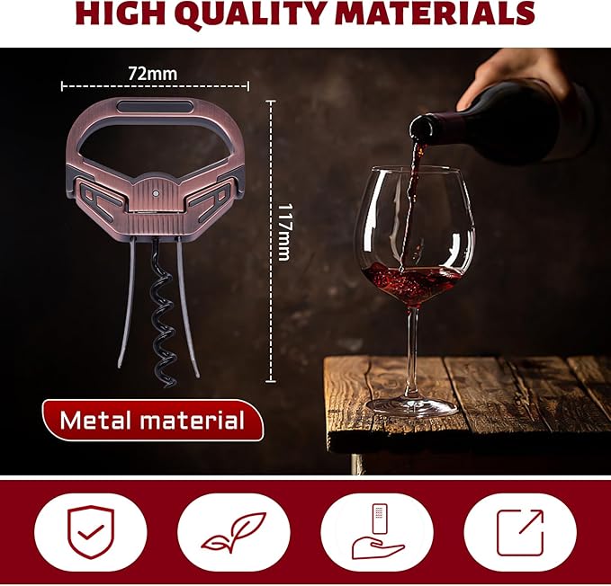 3 in 1 Ah So Two Prong Wine Opener & Cork Remover,It Can Remove The Older and Fragile Wine Corks so Easy for Connoisseurs to Uncork (Sleek-4H)