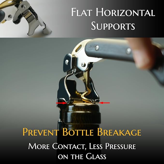 Corkscrew for Professionals FALCORK® 249 – Protection – 2-Step Unique Single Lever and Generous Ergonomic Handle for Sweet, Stable and Careful Service in High Hospitality – Only Noble Materials