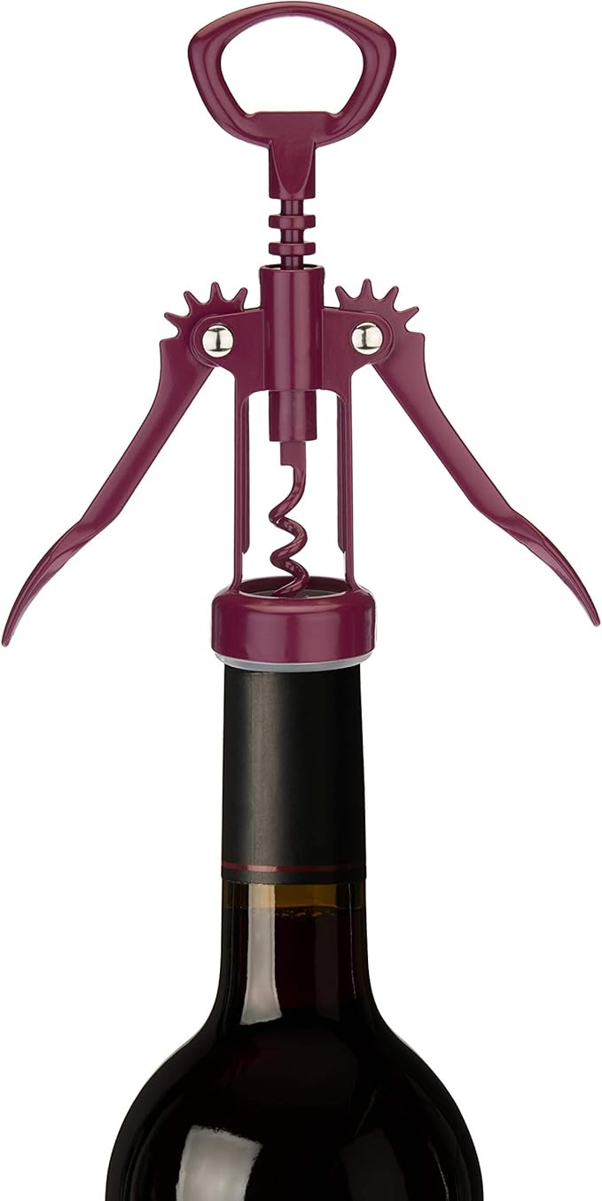 True Soar Merlot Winged Corkscrew, Self Centering Worm, Bottle Opener